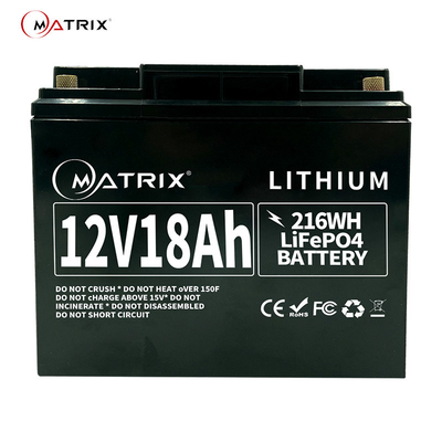 再充電可能で深い周期12vのリチウム電池12.8v 18ah LiFePO4